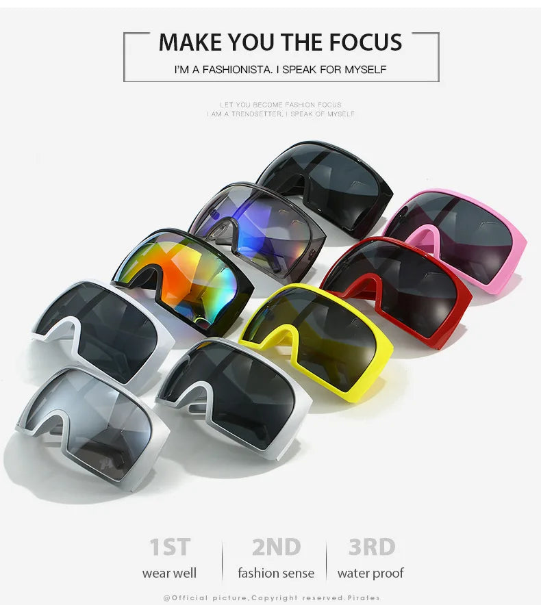 Oversized Sunglasses Men Wrap Anti Wind Personal Large Shades Futuristic Fashion Future Shield Uv400 Cycling Motorcycle