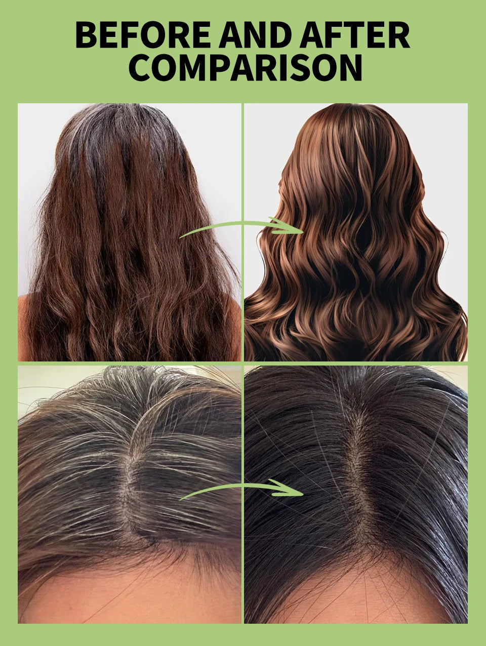 Pure Natural Herbal Black Hair Dye Shampoo for Women&Men 5 In 1 Bubble Plant Hair Color Shampoofor Gray Hair Non-irritating