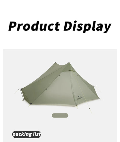 Naturehike Ultra Light Hiking Tent 2 Person Outdoor Camping Pyramid Tent 15D Nylon Waterproof Portable Backpacking Tent with Mat
