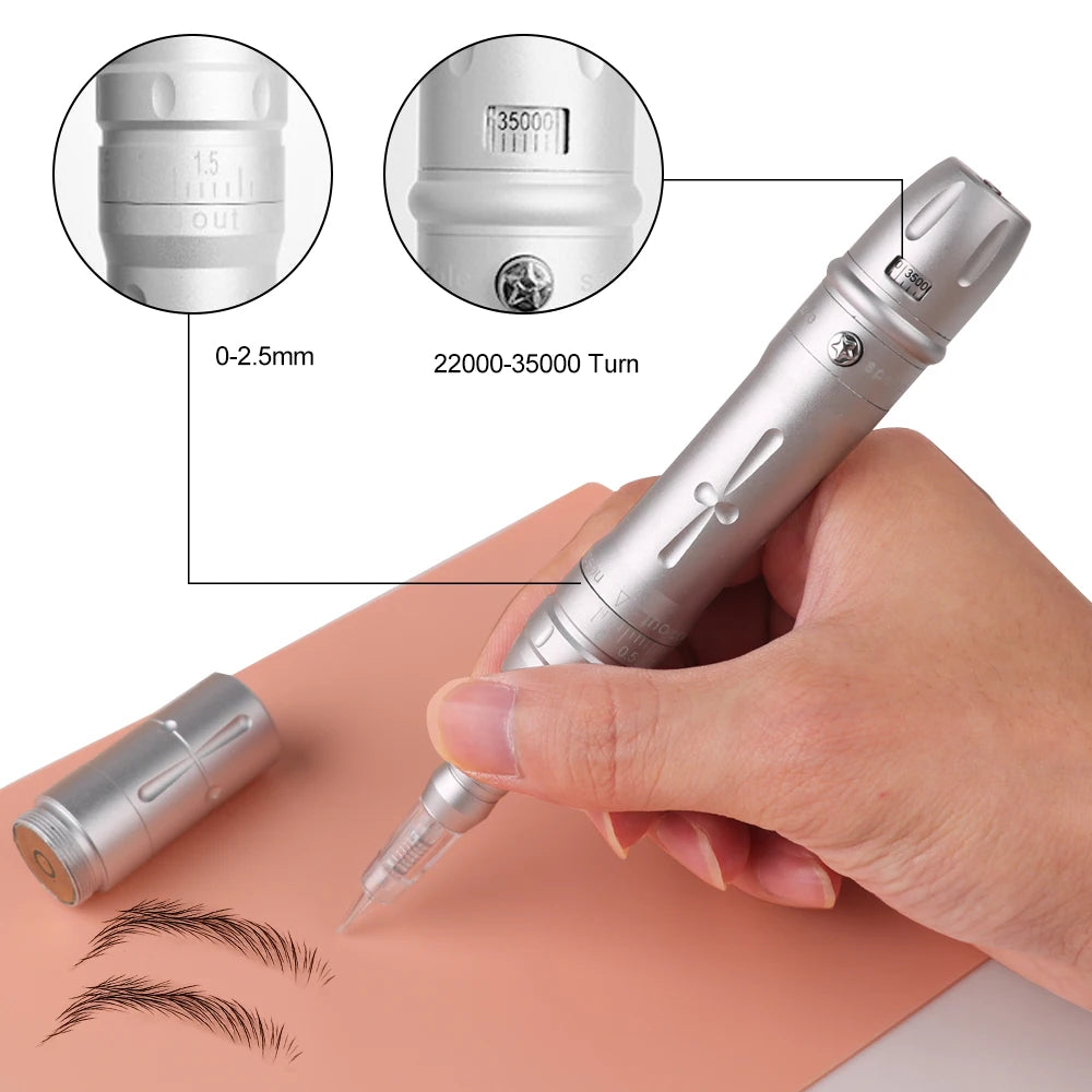 Wireless PMU Machine Kit or Disposable Sterilized Tattoo Needles for Permanent Eyebrow Lip Eyeliner Makeup Tattoo Pen Machine