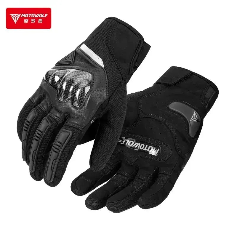 MOTOWOLF Motorcyclist Man Racing Sports Gloves Accessories Windproof Resistant All-Weather Motorcycle Gear Luvas for Men/Women