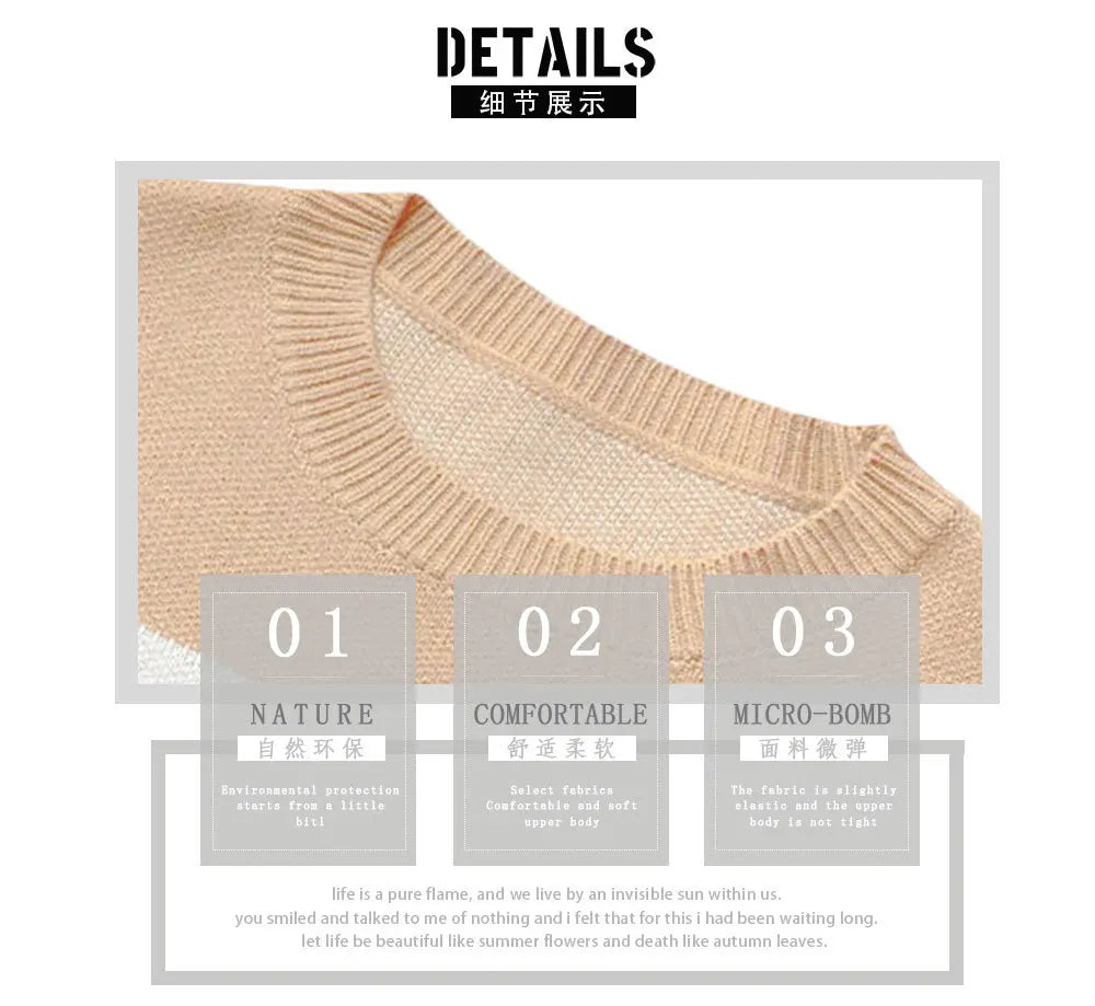Women's Autumn and Winter New Crew-neck Monogram Jacquard Patchwork Pullover Sweater, Fashion Casual Spell Color Knit Sweater