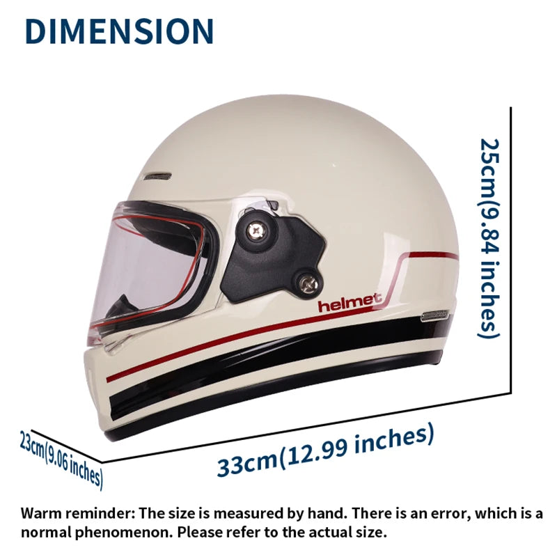 Retro-style full-face helmet with multi-color lenses, ABS material, DOT certified, suitable for all seasons