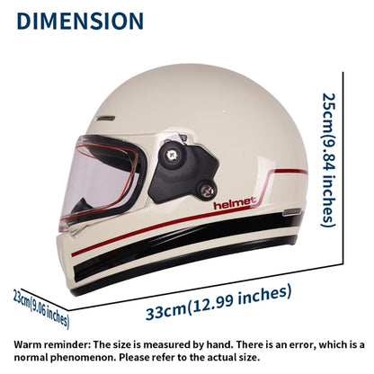Retro-style full-face helmet with multi-color lenses, ABS material, DOT certified, suitable for all seasons