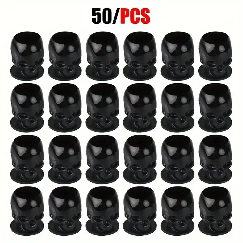 50Pcs Disposable Tattoo Skull Ink Cups Permanent Makeup Coloring Pigment Cup Container Tattoo Accessory for Tattoo Artists