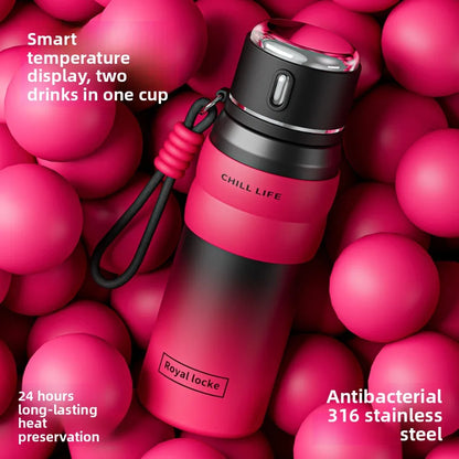 Dopamine all steel insulated cup 316 stainless steel high aesthetic water cup intelligent temperature display cup