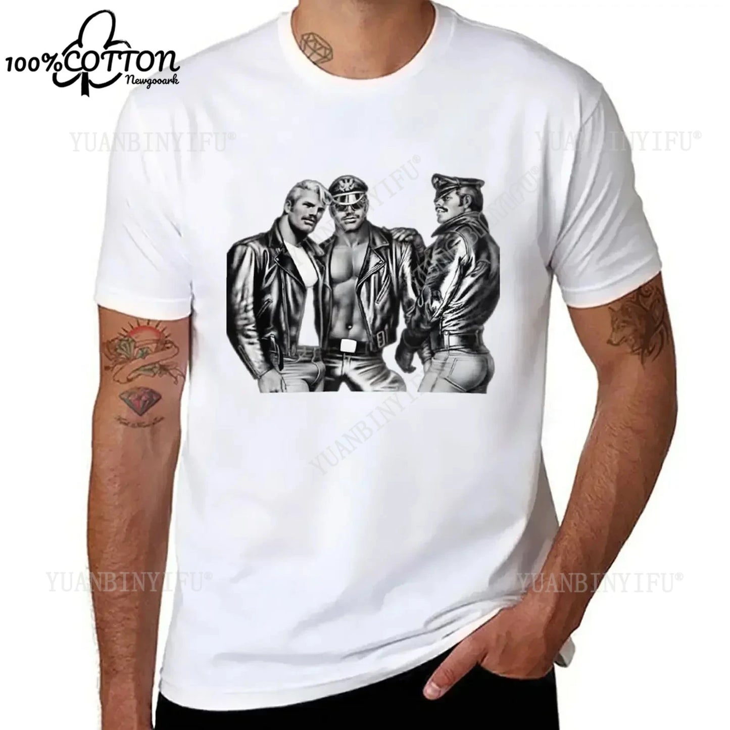 D LGBT GAY SCHWUL TOM OF FINLAND Casual pride cotton t shirt SAILOR MATROSE COPS KING Men Unisex tshirt Streetwear T-SHIRT