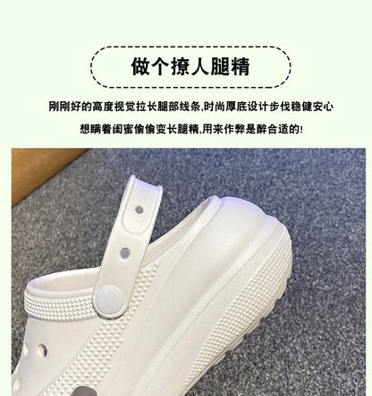 A Pair of Women's Fashionable Clogs, Women's Wear-Resistant and Comfortable Thick-Soled Beach Shoes, Outdoor Casual Trendy Women's Shoes