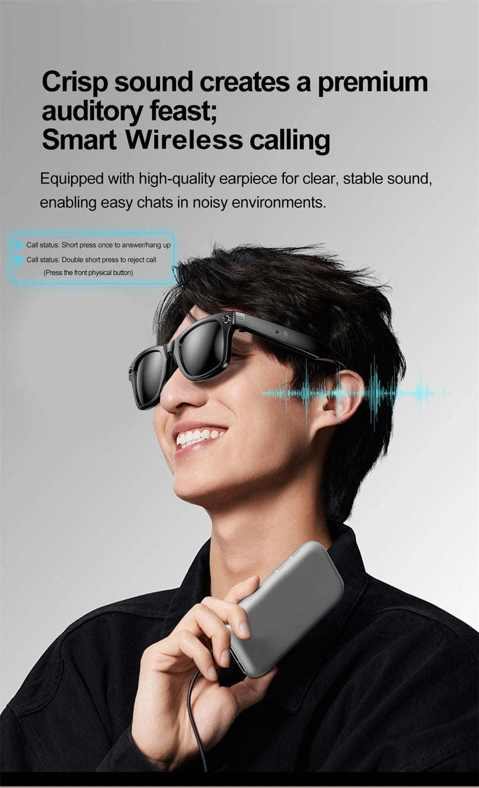 LIGE AI Camera Glasses Wireless Smart Sunglasses with Camera Bluetooth Call Music Glasses Video Sound Recording Antiblue Glasees