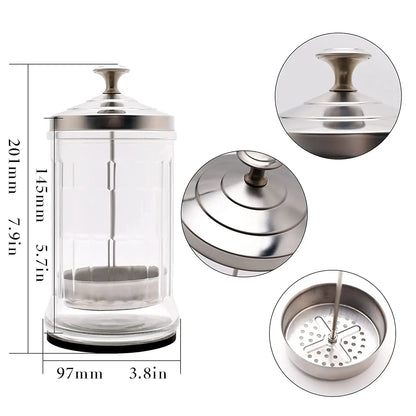 Barber Disinfectant Jar Comb Sterilization Tank Glass Disinfecting Canister Nail Tool Hairdresser Supplie Salon Sterilize Bottle