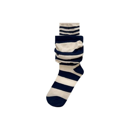 New Athletic Crew Dress Autumn Winter Sock Women Striped Versatile Pile Ankela Vertical Striped mid-calf New Trendy B8W167