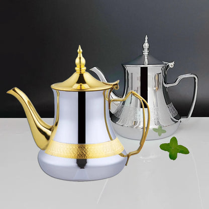 Arabic style stainless steel teapot, Moroccan mint tea pot, Induction cooker gas boiling water kettle,Restaurant Home Tea Kettle