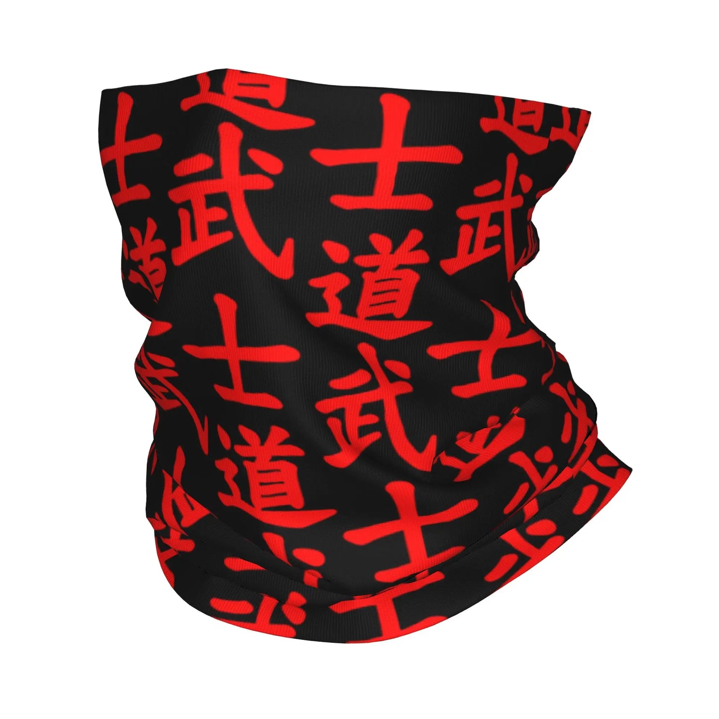 Custom Bushido Kanji Bandana Neck Gaiter for Ski Running Men Women Wrap Scarf Japanese Warrior Samurai Balaclava Warmer