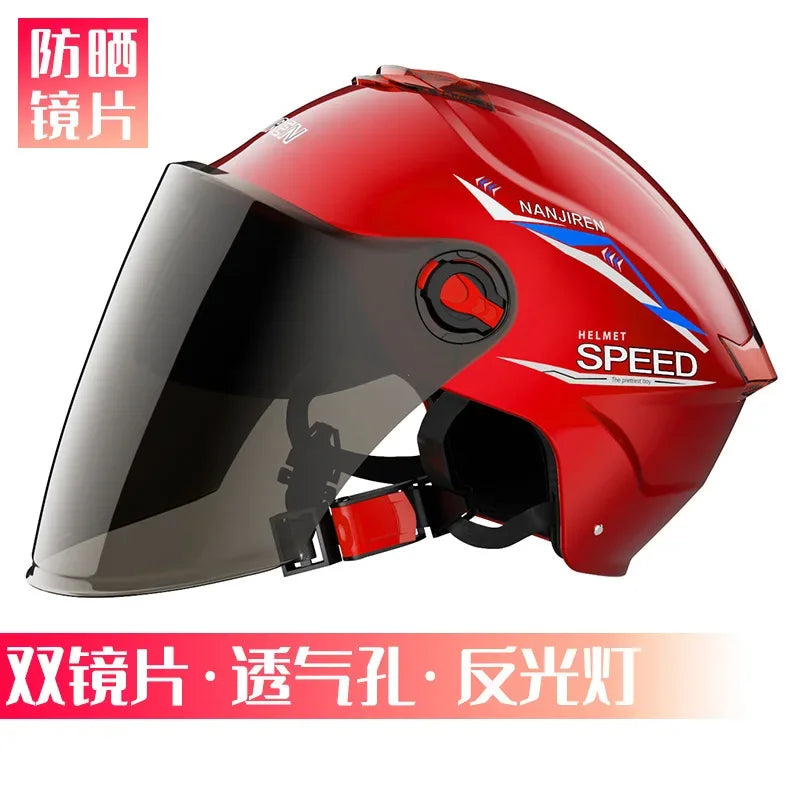 Summer Sun Protection Motocycle Helmet Universal Safety Half Helmet Windproof  Rainproof Electric Bicycle Comfortable