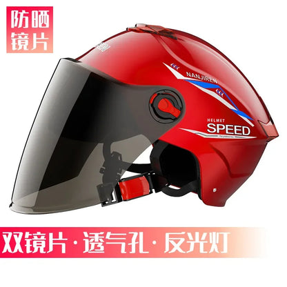 Summer Sun Protection Motocycle Helmet Universal Safety Half Helmet Windproof  Rainproof Electric Bicycle Comfortable