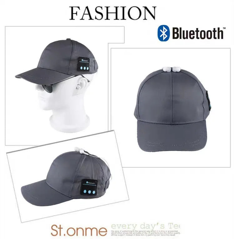 Outdoor Sports Baseball Cap with Visor Wireless Bluetooth Hands-free Music Headphone Hat