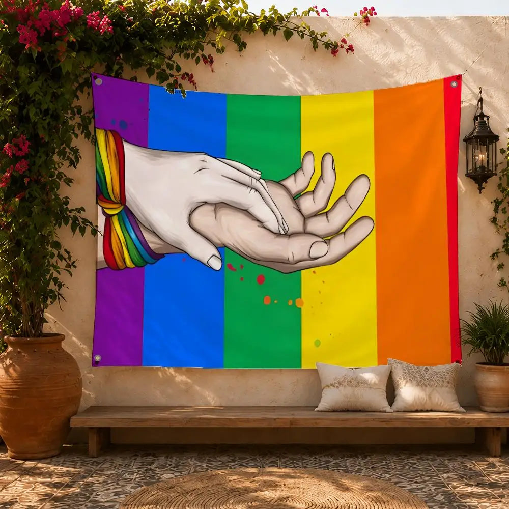 L-LGBT Gay Rainbow Pride Flags Home Yard & Garden Decor Banner - Indoor Outdoor Wall Hanging Flag