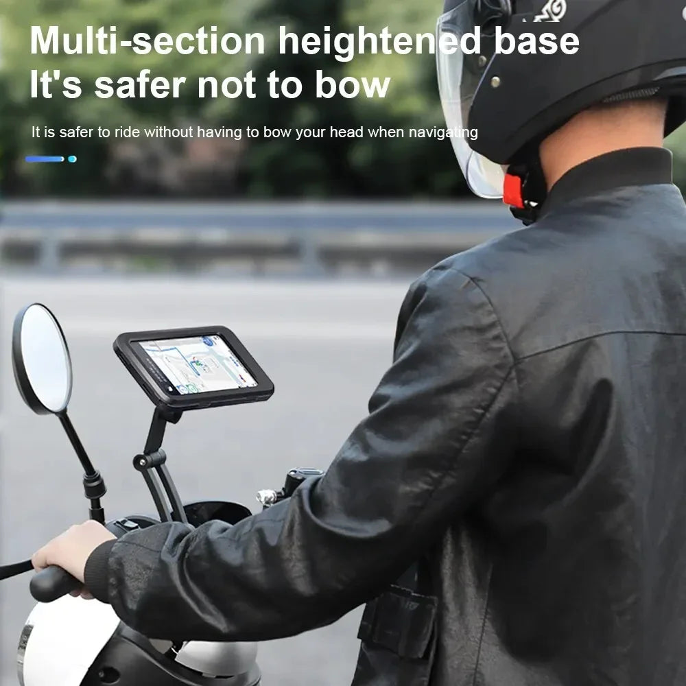Waterproof 360° Swivel Phone Mount for Motorcycle/Bike – Adjustable Universal GPS Holder for Cellphones & Navigation Apps