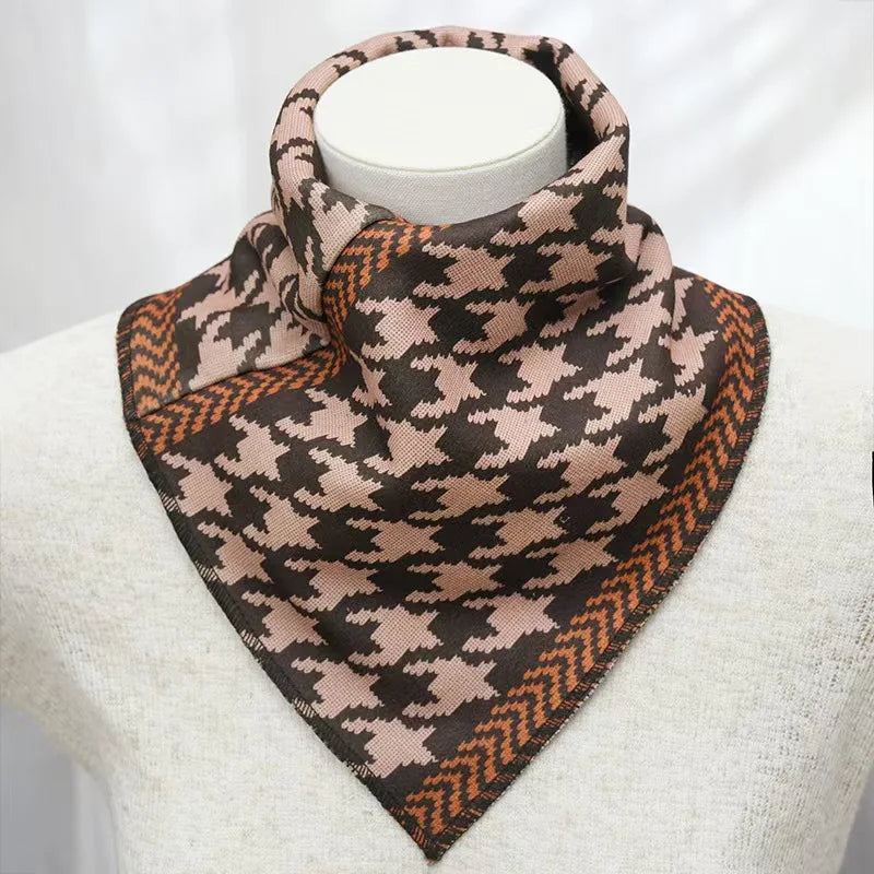 Warm Knitted Scarf with Geometric Pattern, Fashion Winter Neck Warmer for Women and Men, Soft Thick Cold Weather Accessories