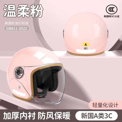 Motorcycle Electric Bicycle Men's and Women's Universal Safety Helmet Winter All Season Universal Half Helmet helm motorcycle