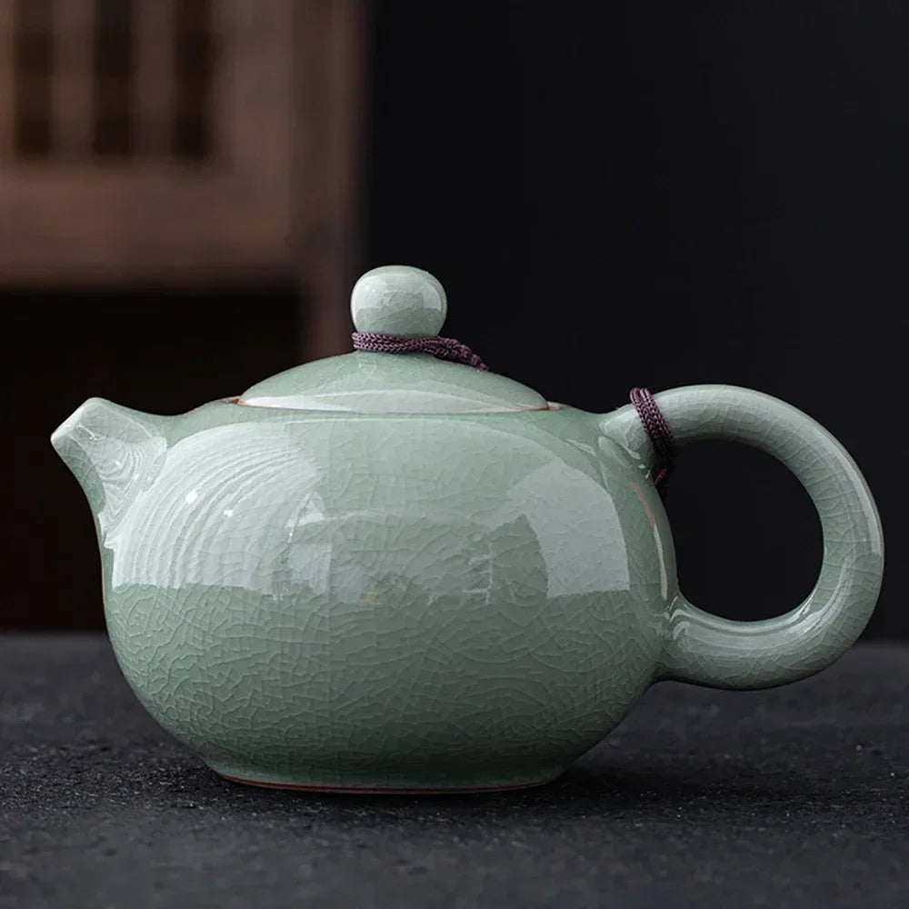 Ge Yao Ceramic Teapot teacup manual Chinese ice crack split teapot can raise Xishi tea pots household Kung Fu tea pot