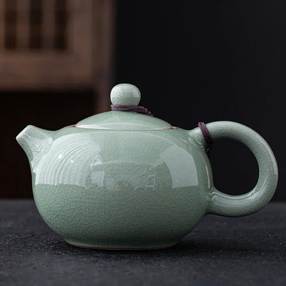Ge Yao Ceramic Teapot teacup manual Chinese ice crack split teapot can raise Xishi tea pots household Kung Fu tea pot