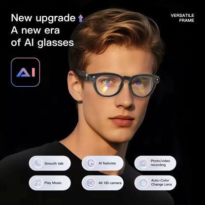 2026 NEW 8K HD AI Smart Glasses Chat GPT 800MP Camera Bluetooth Call AI Translation Voice Assistant Control Sunglasses Women Men