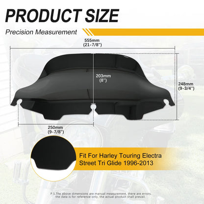 4'' 6"8'' Windshield Fairing Windscreen Cover For Harley Electra Street Glide Touring1996-2013 Black/Smoke