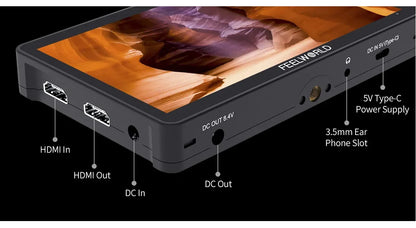 FEELWORLD F5 PRO V4 6" 3D LUT Touchscreen Monitor 4K HDMI I/O High-Res Rec.709 Aux Power Multiple Mounting Options