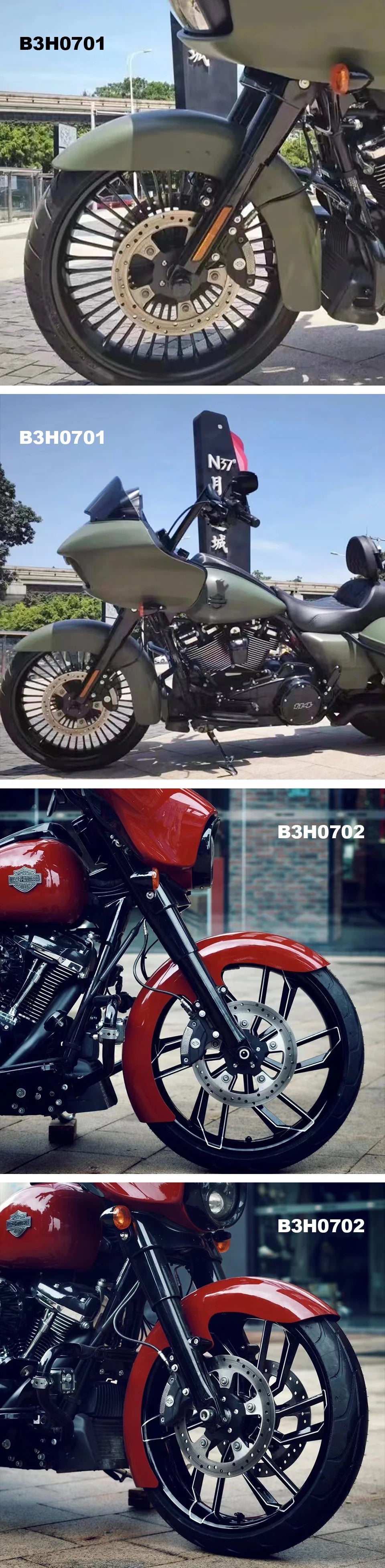 FORGED ALUMINUM 21 WHEELS for Harley Davidson 2017 Touring Models 2018 Softail Models Front Position New Condition