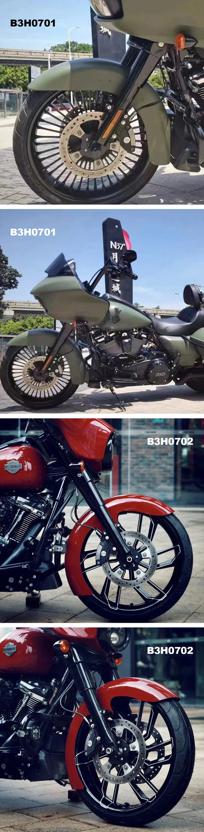 FORGED ALUMINUM 21 WHEELS for Harley Davidson 2017 Touring Models 2018 Softail Models Front Position New Condition