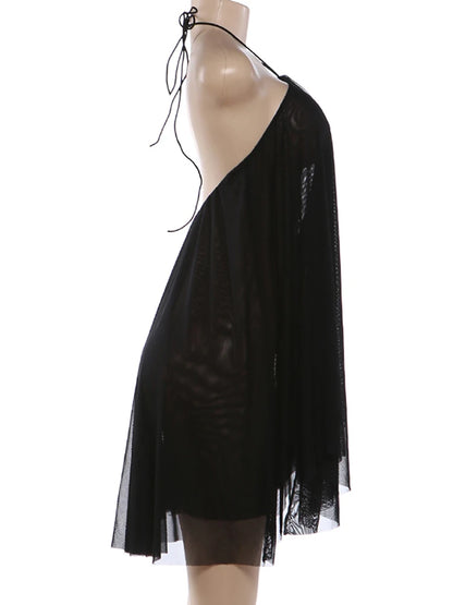 Sisterlinda Halter Dress Women Asymmetrical Hem Bandage Sleeveless Backless Solid Beach Party Sexy 2026 Summer New Trend Bodycon