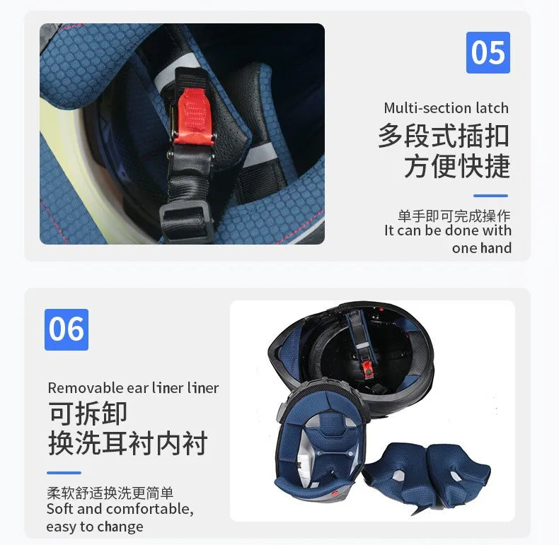 Motorcycle Helmet Full Face Racing Motorbike Helmet with Double Sun Visor Women Man Flip Up Moto Helmets Capacete De Moto