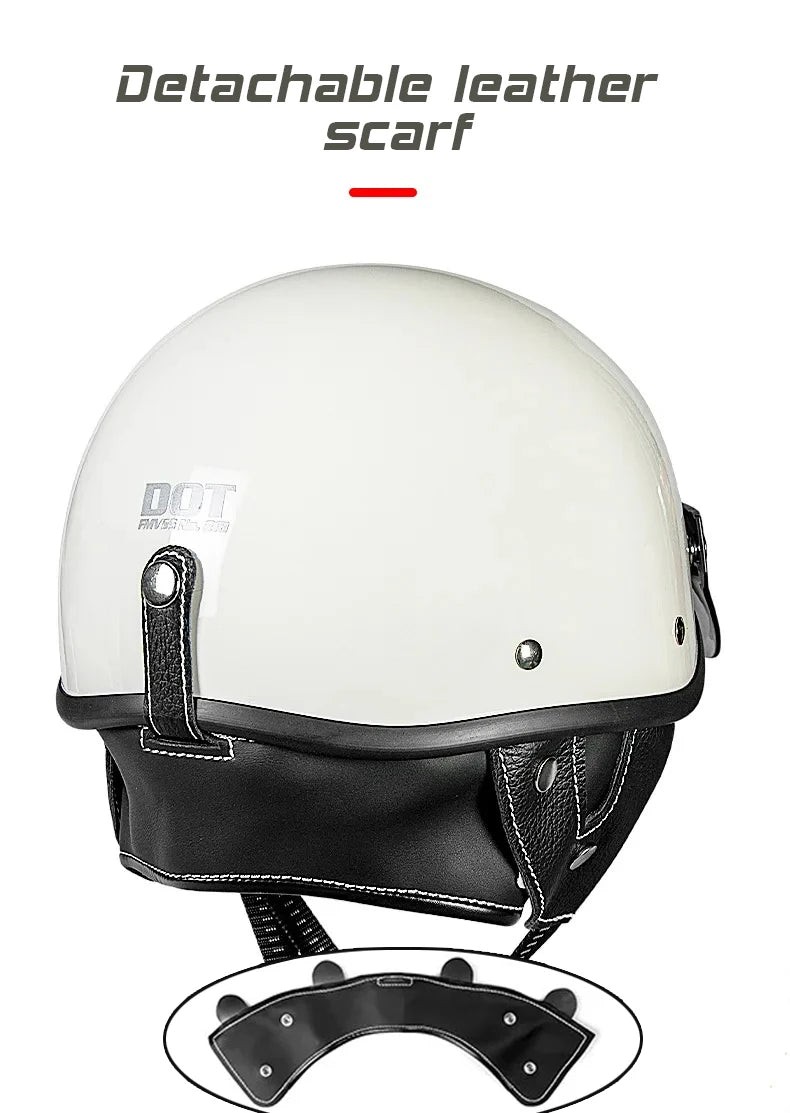 Motorcycle Half Helmet Vintage Motorbike Helmets Men Women Unisex Scooter Four Seasons Helmet Motocross Open Face Helmet S-XL