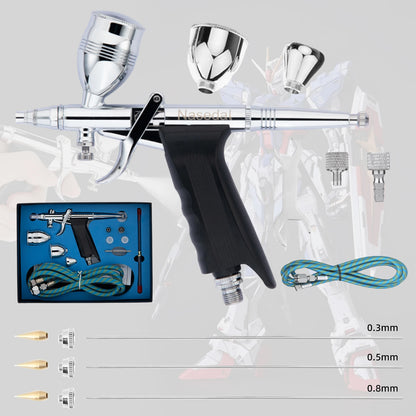 Nasedal 0.3mm 0.5mm 0.8mm Double Action Airbrush Spray Gun 2cc 5cc 13cc for Gundam Model Painting Nail Art DIY Decor NT-116B
