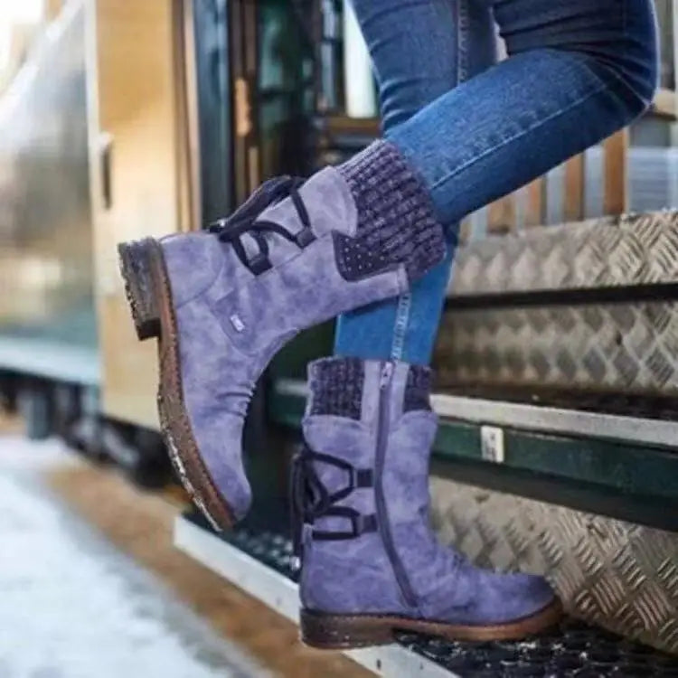 Women Winter Mid-Calf Boots  Winter Shoes Ladies Fashion Snow Boots Shoes Thigh High Suede Warm Botas 2023