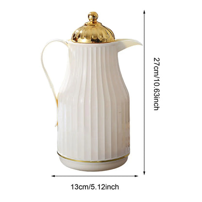Enamel Coffee Pot Stovetop Pot 1L Capacity Insulation Water Milk Warmer Thick Water Kettle for Water Heating in Home and Camping