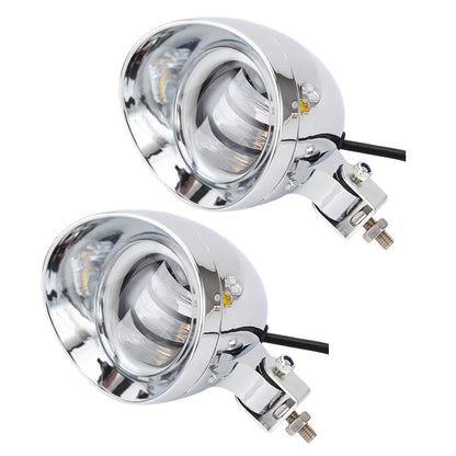 Motorcycle Driving Passing Fog Spot Light Turn Signal Lamp For Cruisers Choppers Cafe Racers Custom Honda Suzuki LED Fog Light
