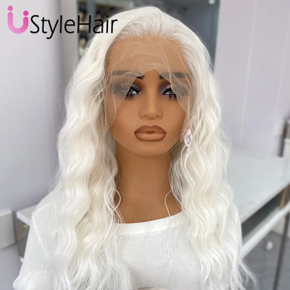 UStyleHair Brown Lace Front Wig Natural Looking 12Inches Short Wave Wig Heat Resistant Synthetic Hair Daily Use Cosplay Wig