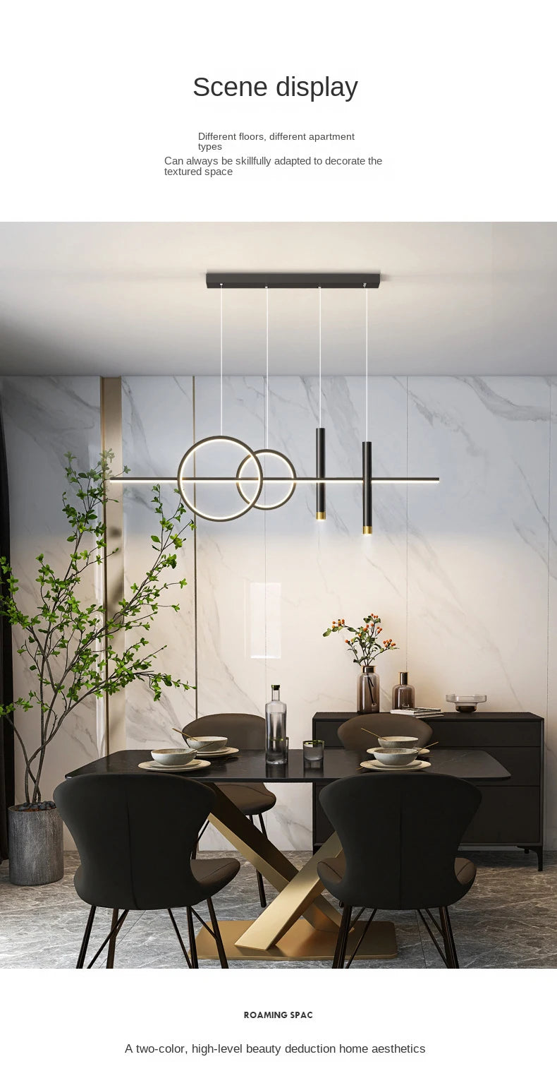 Restaurant Lights Nordic Chandeliers Light Luxury Minimalist Dining Room Tables Bar Counter Designers Minimalist Strip Lighting