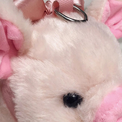Pink Piglet Plush Bag Korean Version Large Capacity Lady Shoulder Bag Cartoon Ins Cute Doll Messenger Bag Handbags Crossbody