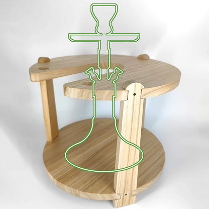 Shisha Stand Portable Wooden Hookah Table Holder Station With Wheels Rolling for Vase protection Hose Clamp Nargile Accessories