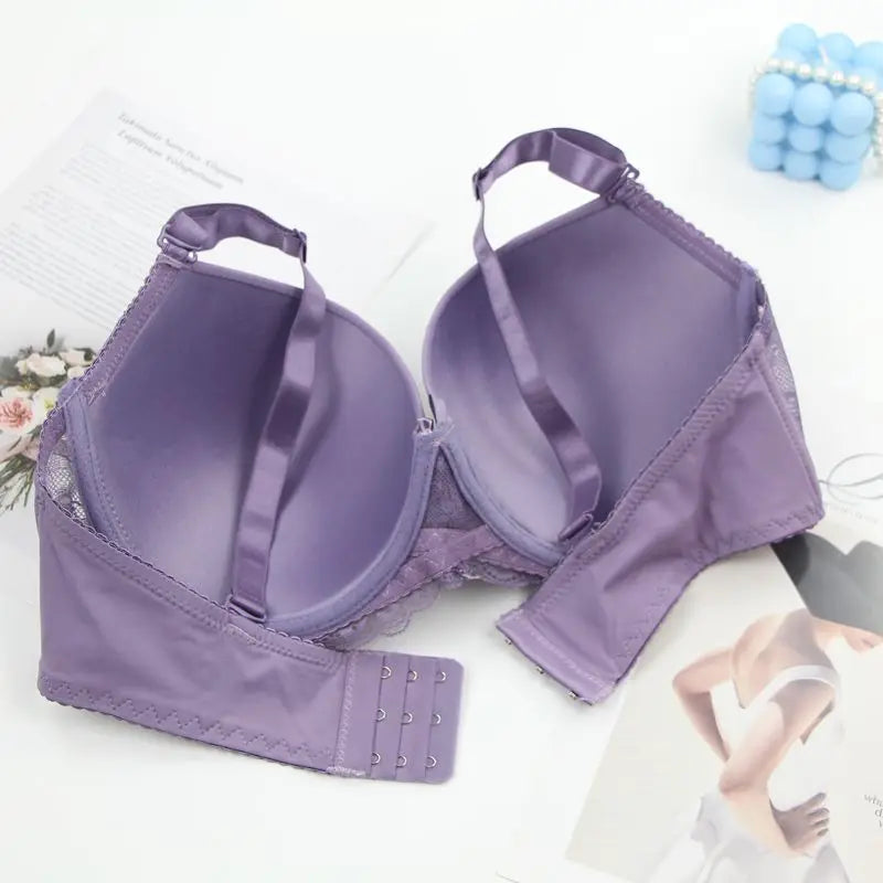 2024 New Sexy Lace Bow Bras For Women Push Up 34/75 36/80 38/85 40/90 42/95 44/100 BCDE Cup Undrwear Plus Size Linger