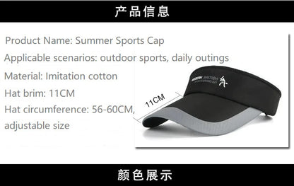Sport Empty Top Cap  Sun Hats for Women Visor Hat Adjustable Outdoor Cap For man &women