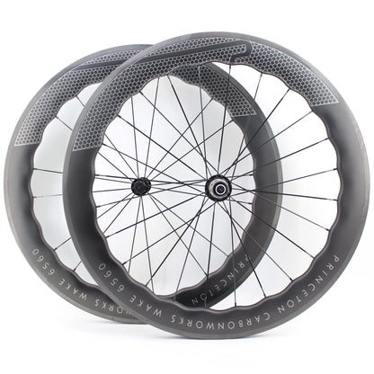 Newest 700C Road Bike UD Full Carbon Fibre wheelset Carbon Bicycle Wheelset clincher tubeless rims 65mm wave 25mm width V brake