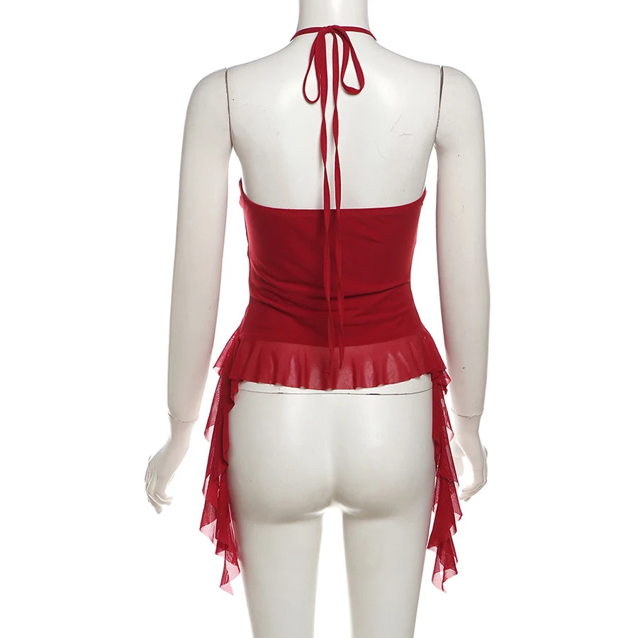 Nibber Hip-hop Summer New Sweet Gentle Cute All-match Fashionable Cool High Street Cool Sexy Women's Thin Backless Halter Vest