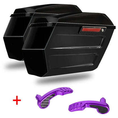 Motorcycle Hard Chopped Performance Saddlebag Bags&Carbon Fiber Latch Kit For Harley Touring Road King RG Street Glide 2014-2023