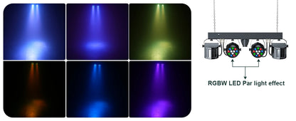 Yiflamefly 60W RGBW LED Par Lights With Bag&Bracket Combination Bracket Lights DMX Stage Light For Church Wedding Birthday Party