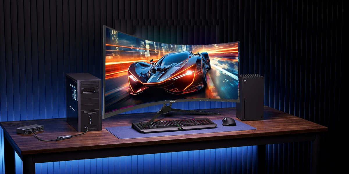Gawfolk 34 Inch Ultrawide Curved Gaming Monitor, 1500R PC Screen 165hz UWQHD 4K, Curved Computer Screen with FreeSync, Support W