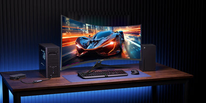Gawfolk 34 Inch Ultrawide Curved Gaming Monitor, 1500R PC Screen 165hz UWQHD 4K, Curved Computer Screen with FreeSync, Support W
